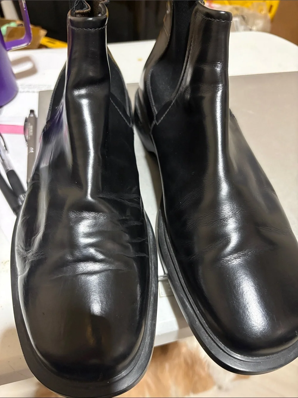 Prada Black Leather Chukka Boots